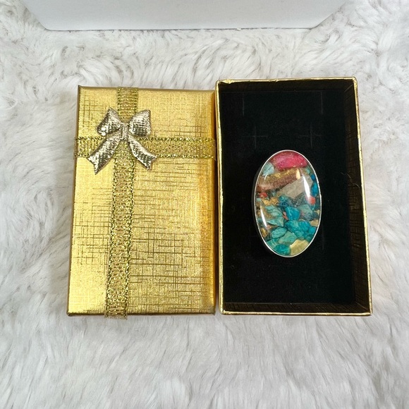 Oyster Turquoise 925 Ring size 8 - Picture 4 of 6